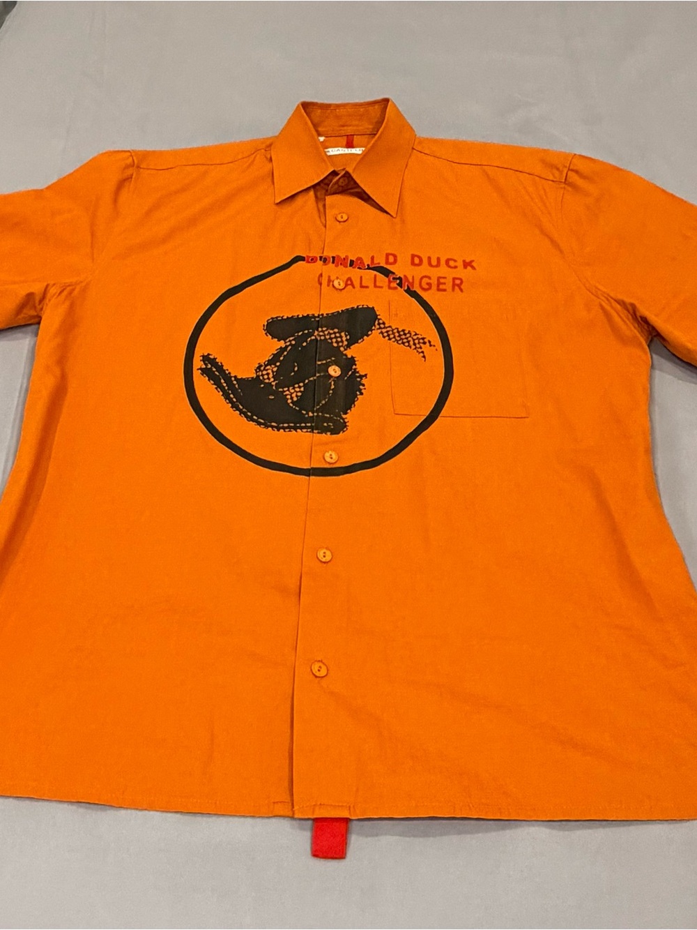 Orange Short-Sleeve Button-Down Shirt